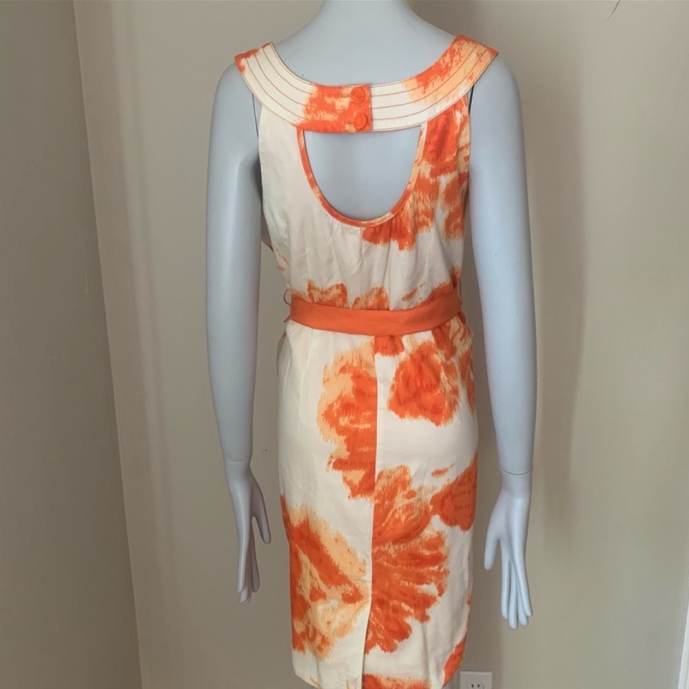 Anthropologie Moulinette Soeurs Orange Blossom Dress Floral Print Cotton Size 6 - Picture 8 of 15